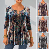 âšăS-3XLăĂj, divatos, nyomtatott, kerek nyakĂș, hosszĂș ujjĂș pĂłlĂł