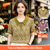 Top Elegant cu Imprimeu Geometric: Stil și Confort până la mărimea 4XL! ✨
