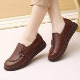 2026 tavaszi újdonság női loaferek – Kerek orrú, valódi bőr, puha talp, kényelmes lapos cipő