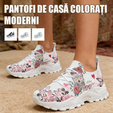 Adidași Casual cu Imprimeu Modern, Material Respirabil Tip Mesh, Talpă Flexibilă Anti-Alunecare, Ideali pentru Plimbări