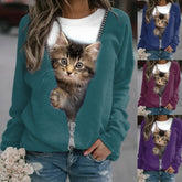 ăSâ5XLăNĆi hosszĂș ujjĂș pĂłlĂł aranyos cicĂĄs mintĂĄval â kerek nyakĂș, laza szabĂĄsĂș, kĂ©nyelmes felsĆ