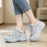 Adidași cu Platformă Chunky Dama, Decupați - Pantofi Sport de Vară cu Talpă Moale Ortopedică, Respirabili și Confortabili pentru Ameliorarea Durerilor de Picioare