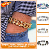 Brățară pentru Bărbați din Oțel și Titan - Design Industrial Robust, Stil Motociclist Autentic