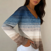 đđĂj nĆi pulĂłver hosszĂș ujjal Ă©s V-nyakkal