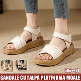 Sandale din Piele Naturală cu Platformă Moale: Confort Maxim, Alb și Negru