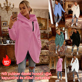 đ§„ NĆi pulĂłverdzseki hosszĂș ujjal, kapucnival Ă©s elĂŒlsĆ zsebekkel â