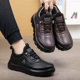 Férfi téli bőrcsizma – vízálló, meleg béléssel, puha talpú, csúszásmentes, egész nap kényelmes