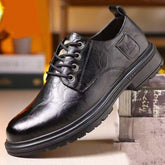 Férfi alacsony szárú Martin cipő – brit retró bőr, üzleti és hétköznapi viselethez, puha talppal