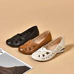 【35-40】Pantofi Eleganți Francezi din Piele Naturală cu Design Perforat și Talpă Moale