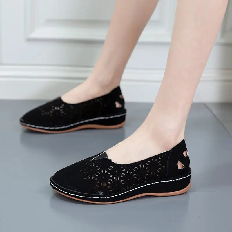🥿 Pantofi de Vară Slip-On din Piele Naturală – Decupați și Respirabili, Talpă Anatomică Tip Pană, 5 Culori, Mărimi 35-43! ☀️✨