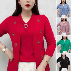 Elegáns női blúz „ál-kétrészes” dizájnnal – puha anyag, kellemesen meleg