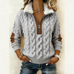 Cipzáras, állógalléros női kötött felső – meleg, karcsúsító és kényelmes