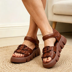 Sandale Romane cu Platformă Fashion 2026: Piele Moale, Design Modern și Efect de Alungire, Confortabil pentru Mers (Mărimi 35-40) 👡✨