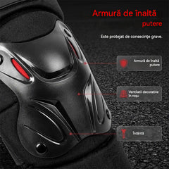 🛡️ Set de genunchiere și cotiere pentru motocicletă – Rezistente la impact, curele reglabile și căptușeală respirabilă – Protecție esențială pentru condus, patinat sau mersul pe bicicletă 💪