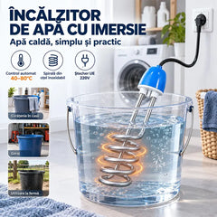 🔥 Apă Caldă Simplu și Rapid! Încălzitor de Apă cu Imersie (Stecher UE 220V) · Control Automat al Temperaturii 40–80°C · Spirală din Oțel Inoxidabil · Ideal pentru Casă, Fermă și Atelier!