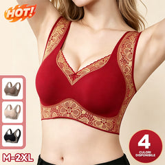 【Set 2 buc】Sutien fără sârmă cu efect push-up și model jacquard elegant｜Confortabil, fără cusături, susținere și spate frumos