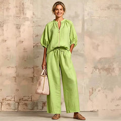 Set Elegant din In și Bumbac – Confort Absolut, Culori Vibrante și Mărimi pentru Orice Siluetă! 🌿