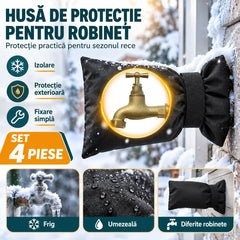 ❄️ Set 4 Huse de Protecție Termică pentru Robinetul Exterior – Previne înghețul și spargerea robineților în sezonul rece! 🚰🏠