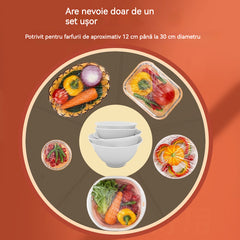 🔥【300 buc】Capace Elastice de Unică Folosință pentru Păstrarea Prospețimii (Grad Alimentar), Protecție Rapidă și Simplă a Alimentelor
