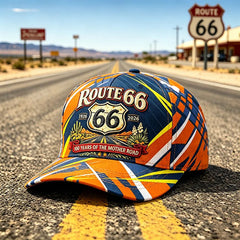 🛍️ Stil Retro American! Șapcă de Baseball cu Imprimeu Digital 3D Route 66 | 7 Modele, Reglabilă