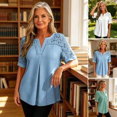 ✨【S-6XL】🎉 Tricou damă din dantelă, mânecă scurtă, model nou 2026