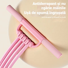 Extensor cu Pedale și 8 Corzi Elastice, Aparat Portabil pentru Tonifiere și Flexibilitate, Suport Antiderapant pentru Fitness și Reabilitare acasă