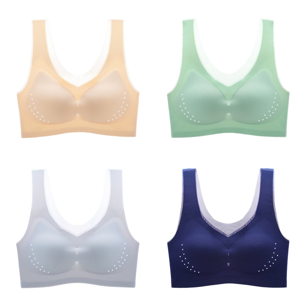 😍【4 buc】Sutien fără armătură pentru femei, confortabil și respirabil ❤️【40-120 kg】