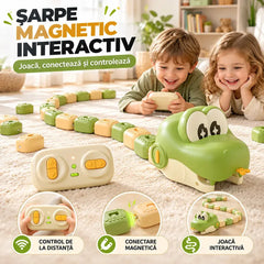 🐍 Șarpe Magnetic Interactiv cu Telecomandă – Jocul clasic Snake prinde viață! Conectează, controlează și câștigă! 🎮✨