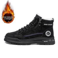 🥾🔥Férfi divatos sportos bakancs｜Meleg bélelt magas szárú cipő｜Retro stílus, csúszásmentes és kényelmes！🔥