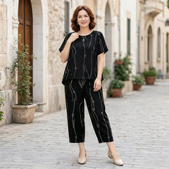 🛍️ Eleganță din In și Bumbac! Compleu Plus Size de Vară pentru Doamne, cu Pantaloni Lejeri | M-4XL
