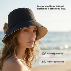 🎀 Piesă esențială de vară 👒 Pălărie vintage cu fundă — pliabilă / respirabilă și confortabilă