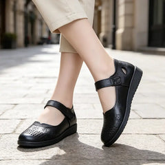 Pantofi Casual din Piele pentru Femei, cu Decupaje Laser – Talpă Moale, Suport Orthopedic pentru Arc, Corectarea Posturii și Ultra-Respirabili