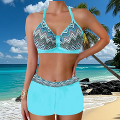 🏖️👙🌴 Set de costum de baie cu imprimeu pentru vacanță la plajă — cu uscare rapidă, confortabil și respirabil ✨