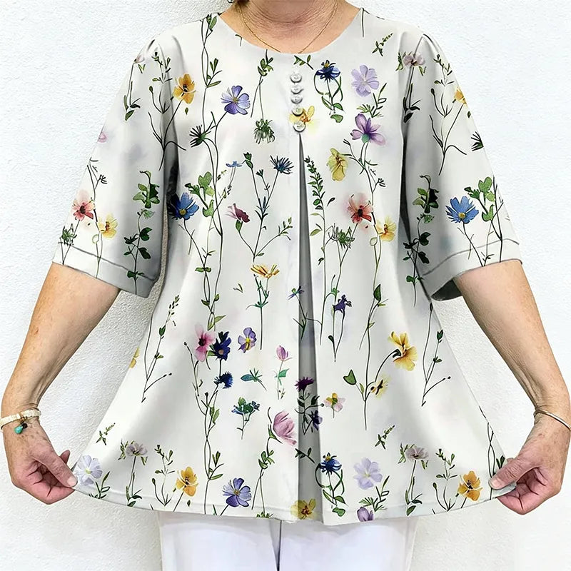 👚Tricou lejer din bumbac imprimat pentru vară