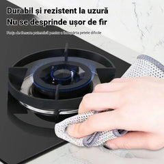 Set 50 Bucăți Lavete Din Sârmă de Argint, Strat Dublu Îngroșat, Anti-Zgârieturi, Lavetă Metalică pentru Spălarea Vaselor și Curățare Dificilă