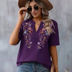 【S-2XL】Bluză damă cu broderie elegantă 2026｜Confortabilă și ușor de asortat｜Stil feminin