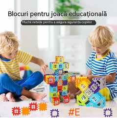 [Pachet de 100 de piese] Jucărie educativă cu blocuri de construcție, include instrucțiuni de asamblare.