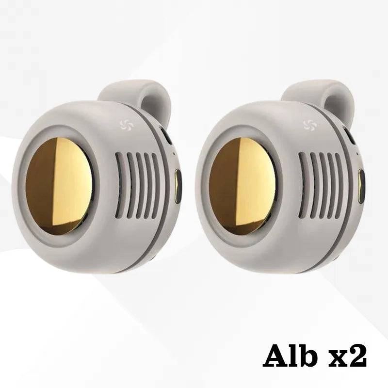 【2 buc】Mini Ventilator Portabil cu Clip pentru Haine, Rotație Ajustabilă 360°, Răcorire Ultra-Silențioasă, Flux de Aer Natural și Sănătos, Reîncărcabil USB