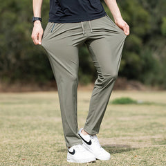 【M-6XL】Pantaloni de vară pentru bărbați din mătase glacială, foarte elastici, respirabili, rezistenți la pete și confortabili de purtat.