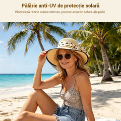 Colecția de Vară 2026 ✨ Pălărie de Soare din Paie cu Fundă 👒 Pliabilă și Elegantă pentru Vacanță!