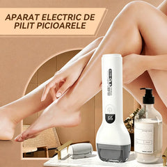 Dispozitiv Electric Profesional de Pedichiură - Îndepărtează Blând Pielea Îngroșată și Bătăturile, Redă Finețea Tălpilor instant, Reîncărcabil