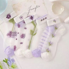 🧦【Pachet 10 perechi】Șosete scurte ultra-subțiri din mătase rece, perfecte pentru vară