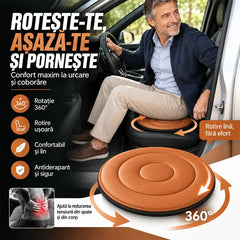 🚗 Perna Auto Rotativă 360° · Rotație Lină · Urcare și Coborâre Fără Efort · Ideală pentru Seniori, Gravide și Recuperare!