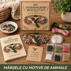 Set meșteșugit brățară DIY din mărgele cu motiv natură, conține mărgele premium, fire, ac și accesorii complete în cutie ecologică