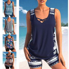 👙Costum de baie din două piese, cu imprimeu, uscare rapidă și design modern