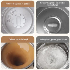 【400ml】Cană Inteligentă cu Amestecare Automată Magnetică și Afișaj Temperatură LED, Oțel Inox