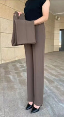 【30% OFF】🔥Női magas derekú rugalmas egyenes szárú nadrág – karcsúsító, kényelmes és elegáns