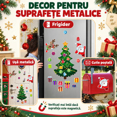 🎄 Transformă-ți Casa într-o Poveste de Crăciun! Set Magneți Decorativi cu Brad, Moș Crăciun și Ren! Fixare Magnetică Fără Lipici · Culori Vii · Reutilizabili An de An!