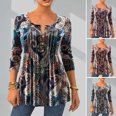 ✨【S-3XL】Új, divatos, nyomtatott, kerek nyakú, hosszú ujjú póló