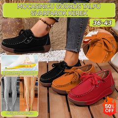 🔥🌟【50% kedvezmény】Női vastag talpú, kerek orrú cipők – Kényelmes és modern cipők lábtámasztással, amely elnyeli az ütéseket és segít fenntartani a helyes testtartást.